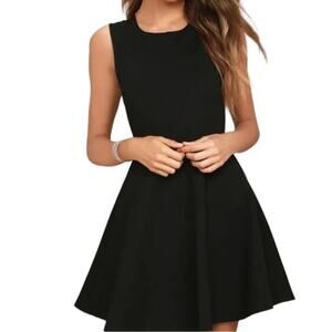 Lulus Need You Close Black Lace Backless Skater Dress Little Black Dress Sz XS